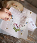 Prezenty dla Babci i Dziadka Prezenty dla Babci Orginalna Kartka na dzień Babci Życzenia dla Babci, kartka z akrylu z suszonymi Kwiatkami w pudełku4