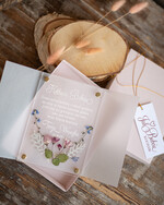 Prezenty dla Babci i Dziadka Prezenty dla Babci Orginalna Kartka na dzień Babci Życzenia dla Babci, kartka z akrylu z suszonymi Kwiatkami w pudełku0