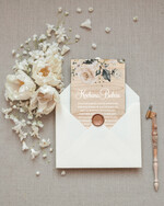 Prezenty dla Babci i Dziadka Prezenty dla Babci Drewniana Kartka z życzeniami na Dzień Babci Ecru Drewniana Kartka z dedykacją0