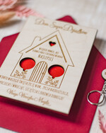 Prezenty dla Babci i Dziadka Zestawy Pezentowe Dla Dziadków  Pomysł na prezent dla Babci i Dziadka Drewniana Kartka Dom super dziadków - wraz z breloczkami 4