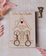 Prezenty dla Babci i Dziadka Zestawy Pezentowe Dla Dziadków  Pomysł na prezent dla Babci i Dziadka Drewniana Kartka Dom super dziadków - wraz z breloczkami 6