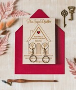 Prezenty dla Babci i Dziadka Zestawy Pezentowe Dla Dziadków  Pomysł na prezent dla Babci i Dziadka Drewniana Kartka Dom super dziadków - wraz z breloczkami 0