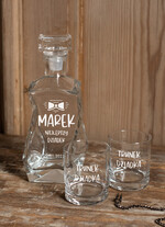 Prezenty dla Babci i Dziadka Prezenty dla Dziadka Prezent na dzień Dziadka grawerowana karafka i szklanki  w Skrzynce Zyczenia dla dziadka w środku1