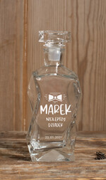 Prezenty dla Babci i Dziadka Prezenty dla Dziadka Prezent na dzień Dziadka grawerowana karafka i szklanki  w Skrzynce Zyczenia dla dziadka w środku2