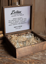 Prezenty dla Babci i Dziadka Prezenty dla Dziadka Prezent na dzień Dziadka grawerowana karafka i szklanki  w Skrzynce Zyczenia dla dziadka w środku0