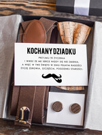 Prezenty dla Babci i Dziadka Prezenty dla Dziadka szelki dla dziadka,prezent z okazji dnia Dziadka mucha i spinki do mankietów 2