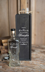 Prezenty dla Babci i Dziadka Prezenty dla Dziadka Prezent na dzień Dziadka Butelka na Trunki z nadrukiem w Skrzynce0