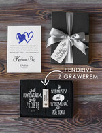 Walentynki prezent na Walentynki dla Niego  prezent na walentynki dla chłopaka śmieszne skarpetki i praktyczny pendrive z grawerem 0