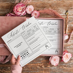 Ankiety weselne ankiety w pudełkach  ankieta weselna dla gości pamiątka ze ślubu, ankieta weselna zamknięta w welurowym pudełku, pamiątka ze ślubu ankiety weselne, porady dla Pary Młodej od Gości9
