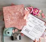 Ankiety weselne ankiety w pudełkach  Welurowa księga wpisów gości w formie ankiety weselnej, porady dla Młodych, zdjęcia gości, Ankiety weselne 0