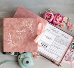 Ankiety weselne ankiety w pudełkach  Welurowa księga wpisów gości w formie ankiety weselnej, porady dla Młodych, zdjęcia gości, Ankiety weselne 2