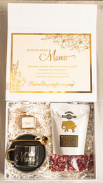 Prezenty dla Mamy zestawy w welurowych i ozdobnych pudełkach  wyjątkowy prezent na dzień mamy, box prezentowy dla mamy z kubkiem, pomysł na prezent z okazji dnia Mamy, kubek z napisem Mama 0