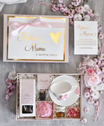 Prezenty dla Mamy zestawy w welurowych i ozdobnych pudełkach  Box Prezentowy na Dzień Mamy - Prezent dla Mamy  Upominek  Kubek z napisem Mama idealna0