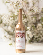 Prezenty dla Mamy zestawy w welurowych i ozdobnych pudełkach  pomysł na prezent dla Mamy na urodziny, Opakowanie i nalepka na wino - życzenia na dzien mamy  1