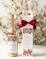 Prezenty dla Mamy zestawy w welurowych i ozdobnych pudełkach  pomysł na prezent dla Mamy na urodziny, Opakowanie i nalepka na wino - życzenia na dzien mamy  0