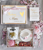 Prezenty dla Mamy zestawy w welurowych i ozdobnych pudełkach  Box Prezentowy na Dzień Mamy - Prezent dla Mamy  Upominek  Kubek z napisem Mama idealna0