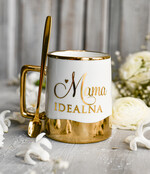 Prezenty dla Mamy zestawy w welurowych i ozdobnych pudełkach  Zestaw Prezentowy na Dzień Mamy - Box Upomienk Kubek z napisem Mama doskonała życzenia3