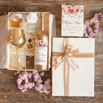 Prezenty dla Mamy zestawy w welurowych i ozdobnych pudełkach  Pomysł na prezent z okazji dnia mamy, Złoty Kielszek i nalepka na butelkę Zestaw Prezentowy dla Mamy z zyczeniami0