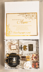 Prezenty dla Mamy zestawy w welurowych i ozdobnych pudełkach  Wyjątkowe prezenty dla Mamy, zastawy prezentowe z filiżanką dla mamy, box z okazji dnia mamy z filiżanką i herbatą, pomysł co dać mamie na dzień mamy 0