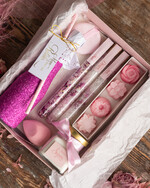 Prezenty dla Mamy Zestawy kosmetyczne  wyjątkowy prezent na dzień mamy ozdobna brokatowa butelka pomysł na prezent dla Mamy kosmetyki do kąpieli    1