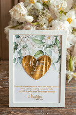 Prezenty dla Mamy ramki, puzzle, ramki na zdjęcia  wyjątkowy prezent z okazji dnia matki, ramka z życzeniami z okazji dnia Mamy, biała ramka ze złotym serduszkiem 1