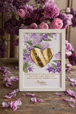 Prezenty dla Mamy ramki, puzzle, ramki na zdjęcia  wyjątkowy prezent z okazji dnia matki, ramka z życzeniami z okazji dnia Mamy, biała ramka ze złotym serduszkiem0