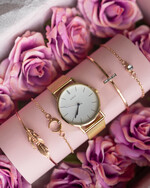 Prezenty dla Mamy biżuteria, pudełka, szkatułki na biżuterie  Prezent na Dzień Mamy Zegarek i bransoletki Upominek Dla Mamy Flowerbox z biżuterią5