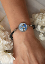 Prezenty dla Mamy biżuteria, pudełka, szkatułki na biżuterie   Co dać Mamie w prezencie na urodziny, Fajne pomysły na prezent dla Mamy, bransoletka dla Mamy z niezapominajką, bransoletka na Dzień Mamy 3