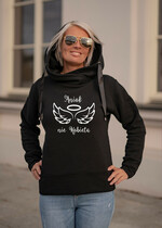 Prezenty dla Mamy Gadżety, Bluzy, Koszulki Pomysł Na Prezent Dla Niej Damska Bluza Dresowa Śmieszne Napisy Czarna Bluza Dresowa Z Napisem Anioł Nie Kobieta Prezent Dla Mamy0