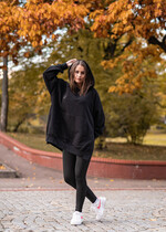 Prezenty dla Mamy Gadżety, Bluzy, Koszulki praktyczny prezent dla mamy, bluza oversize czarna z kapturem, pomysł na prezent dla mamy czarna bluza, prezent dla mamy, która wszystko ma0