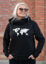 Prezenty dla Mamy Gadżety, Bluzy, Koszulki Pomysł Na Prezent Dla Mamy Damska Bluza Dresowa Z Mapą Świata Ciepła Bluza Z Kapturem Prezent Dla Podróżniczki0