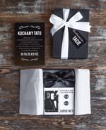 Prezenty dla Taty dzien ojca zestawy dla Taty pomysł na prezent z okazji dnia Ojca zestaw satynowa mucha spinki do mankietu0