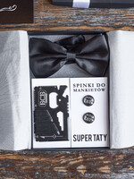 Prezenty dla Taty dzien ojca zestawy dla Taty pomysł na prezent z okazji dnia Ojca zestaw satynowa mucha spinki do mankietu1