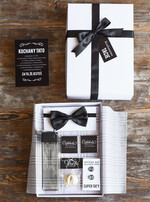 Prezenty dla Taty dzien ojca zestawy dla Taty pomysł na prezent dla Taty na urodziny spinki do mankietu SUPER TATA, satynowa mucha 0