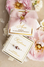 Prezenty dla świadków bransoletki i biżuteria dla świadkowej  Podziękowanie prezent dla świadkowej bransoletka z perłą- Bransoletka szczęścia w ozdobnym pudełeczku0