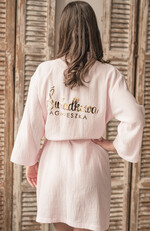 Prezenty dla świadków szlafrok dla świadkowej przewiewny oddychający 100% bawełny szlafrok pomysł na pytanie czy zostaniesz moją świadkową szlafrok, szlafrok z muślinu z napisami, szlafrok muslinowy dla świadkowej i druhny4