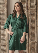 Prezenty dla świadków szlafrok dla świadkowej pomysł na pytanie czy zostaniesz moją świadkową szlafrok, satynowy szlafrok dla świadkowej, szlafrok na sesję zdjęciową, zielony satynowy szlafrok8