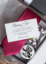 Zaproszenia dla Rodziców  Tato czy poprowadzisz mnie do ołtarza  Tato czy poprowadzisz mnie do ołtarza - Zaproszenie Ślubne dla Rodziców - Bordowy  Krawat dla Taty z dedykacją4