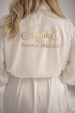 Szlafroki Ślubne z Napisami Szlafrok Ślubny dla Panny Młodej Satynowy Szlafrok Ślubny z Napisem, Szlafrok dla Panny Młodej z napisem na plceach, Zońa Idealna0