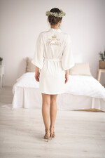 Szlafroki Ślubne z Napisami Szlafrok Ślubny dla Panny Młodej Welurowy Szlafrok dla Panny Młodej  ze Złotym Napisem Podomka z imieniem Panny młodej 2