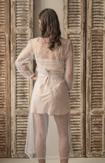 Szlafroki Ślubne z Napisami Szlafrok Ślubny dla Panny Młodej szlafrok dla Panny Młodej z perełkami, tiulowy szlafrok z perełkami dla Panny Młodej, prezent dla Panny Młodej zmysłowy szlafrok dla Panny Młodej 6