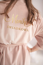 Szlafroki Ślubne z Napisami Szlafrok dla Świadkowej / Druhny / Mamy czy zostaniesz moją świadkową szlafrok.Prezent dla Świadkowej Welurowy Szlafrok  z Napisem Najlepsza Świadkowa Prośba o świadkowanie 1