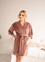 Szlafroki Ślubne z Napisami Szlafrok dla Świadkowej / Druhny / Mamy Prezent dla Świadkowej Welurowy Szlafrok  z Napisem Świadkowa szlafrok dla świadkowej na sesję zdjęciową 4