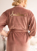 Szlafroki Ślubne z Napisami Szlafrok dla Świadkowej / Druhny / Mamy Prezent dla Świadkowej Welurowy Szlafrok  z Napisem Świadkowa szlafrok dla świadkowej na sesję zdjęciową 0