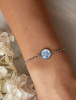 Prezenty dla świadków podziękowania dla świadkowej Podziękowanie dla świadkowej, bransoletka z niezapominajką, wyjątkowy prezent dla świadkowej, prezent dla świadkowej po ślubie 2