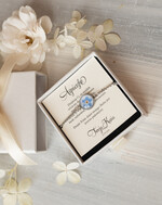 Prezenty dla świadków podziękowania dla świadkowej Podziękowanie dla świadkowej, bransoletka z niezapominajką, wyjątkowy prezent dla świadkowej, prezent dla świadkowej po ślubie 1