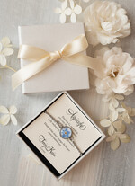 Prezenty dla świadków podziękowania dla świadkowej Podziękowanie dla świadkowej, bransoletka z niezapominajką, wyjątkowy prezent dla świadkowej, prezent dla świadkowej po ślubie 4