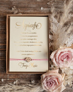 Prezenty dla świadków podziękowania dla świadkowej Podziękowanie  dla Świadkowej Kartka w pudełeczku Bransoletka serce w pudełeczku 3