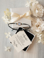 Prezenty dla świadków podziękowania dla świadkowej Podziękowanie dla świadkowej, bransoletka z niezapominajką, wyjątkowy prezent dla świadkowej, prezent dla świadkowej po ślubie0