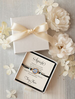 Prezenty dla świadków podziękowania dla świadkowej Podziękowanie dla świadkowej, bransoletka z niezapominajką, wyjątkowy prezent dla świadkowej, prezent dla świadkowej po ślubie2